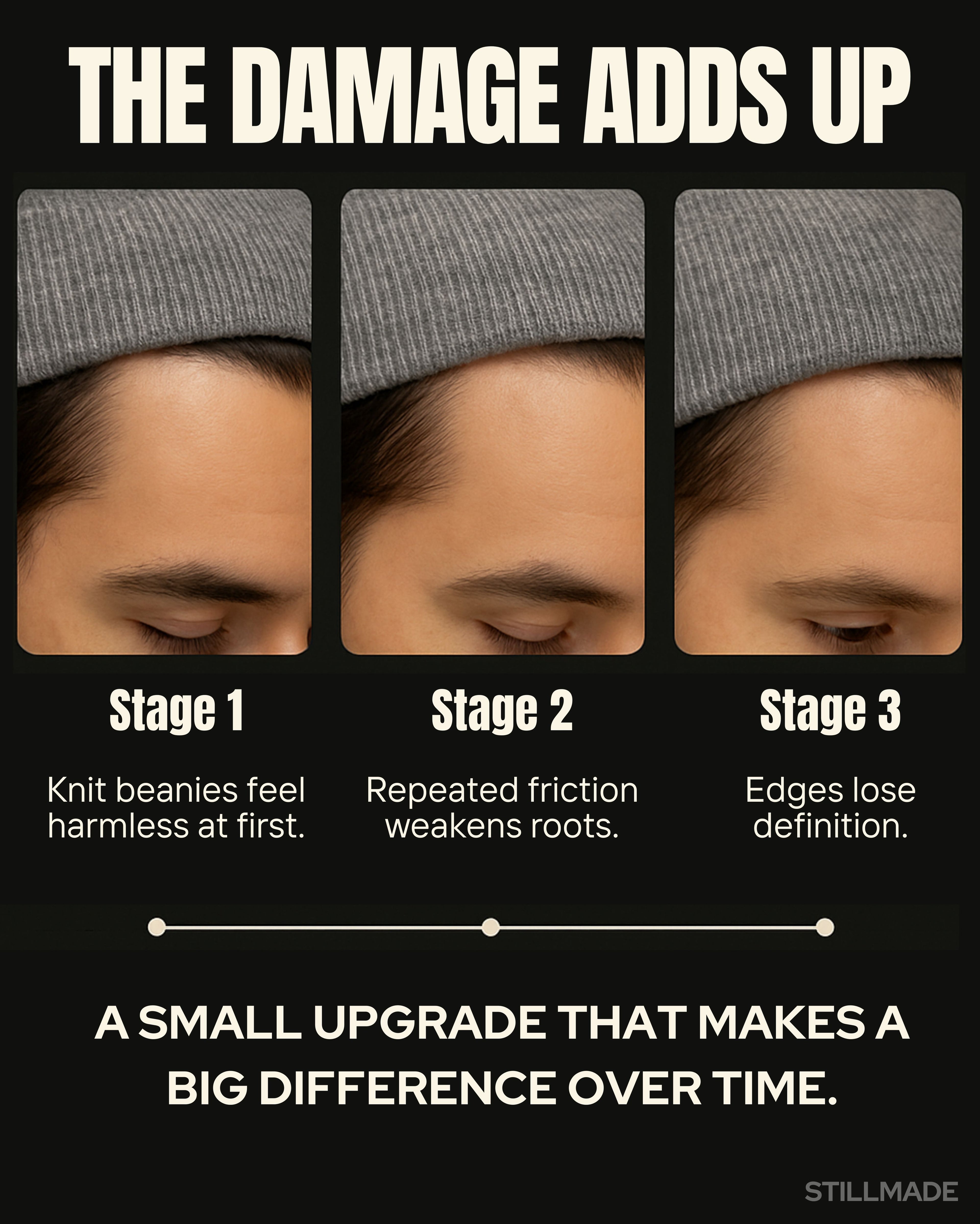 StillMade Padded Silk-Satin Lined Black Cuffed Style Beanie