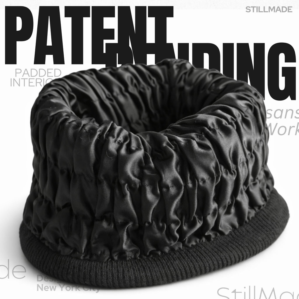 StillMade Padded Silk-Satin Lined Black Cuffed Style Beanie